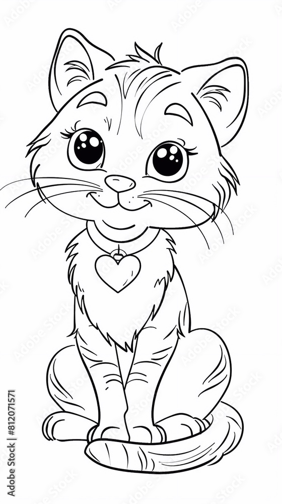 Cute kawaii cats cartoon character coloring page Cute kawaii cats cartoon character coloring page