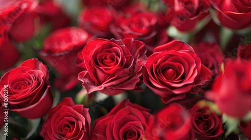 A beautiful arrangement of crimson roses