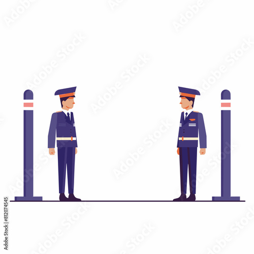 vector border and border guards flat style minimalism on a white background. Generative AI