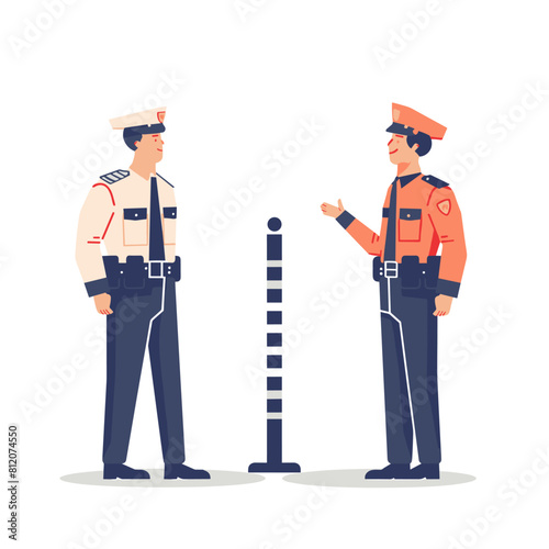 vector border and border guards flat style minimalism on a white background. Generative AI