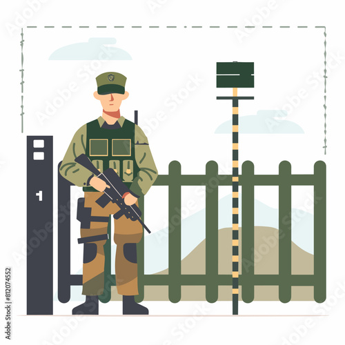 vector border and border guards flat style minimalism on a white background. Generative AI