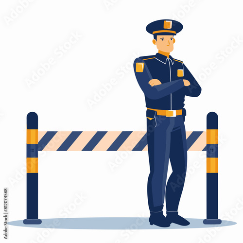 vector border and border guards flat style minimalism on a white background. Generative AI