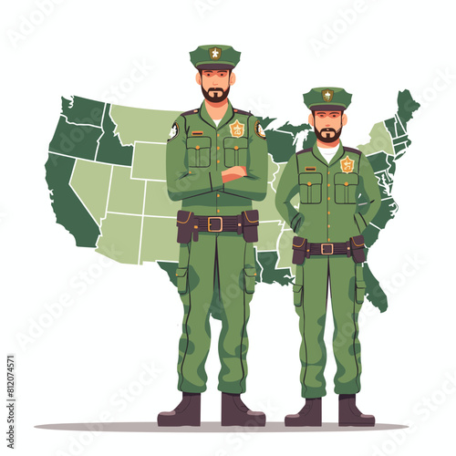 vector border and border guards flat style minimalism on a white background. Generative AI