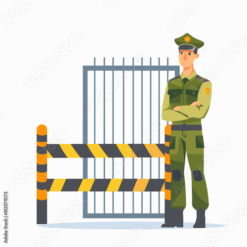 vector border and border guards flat style minimalism on a white background. Generative AI