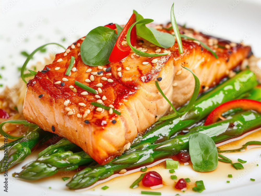 Sesame salmon with asparagus Sesame salmon with asparagus