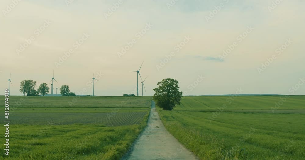 Feld, Feldweg, Windmühle, Windkraftanlage, Natur, Wind turbine