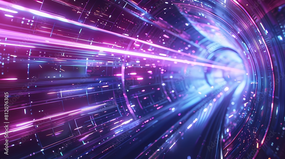 A high speed journey through a neon lit data tunnel A high speed journey through a neon lit data tunnel