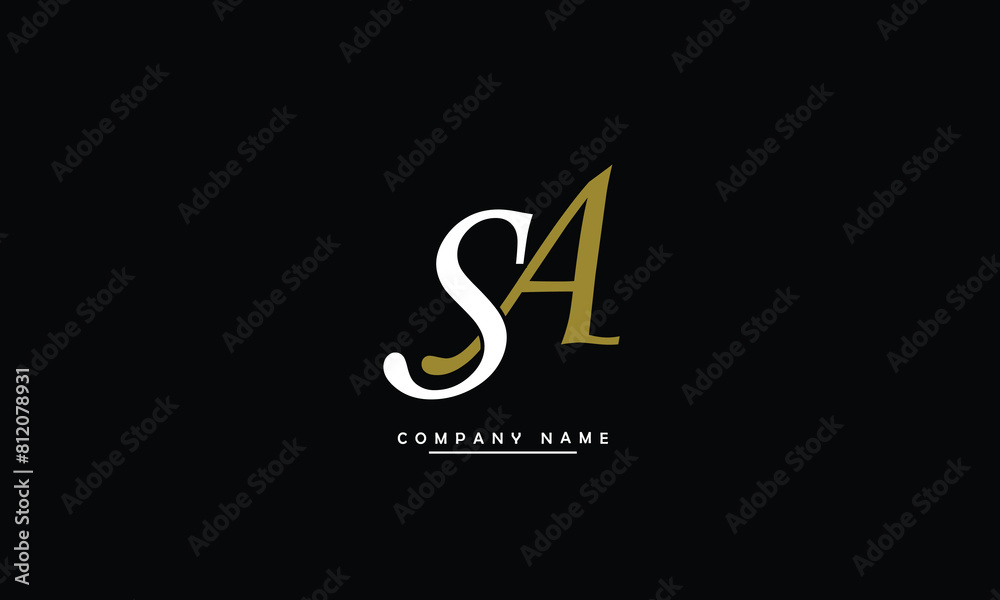 Fototapeta premium SA, AS, S, A Abstract Letters Logo Monogram