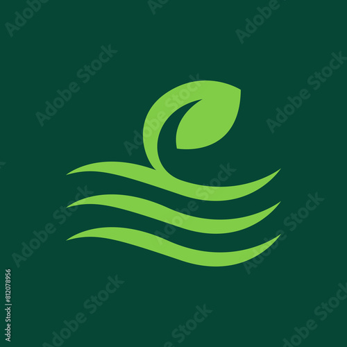 water leaf plant modern logo design vector