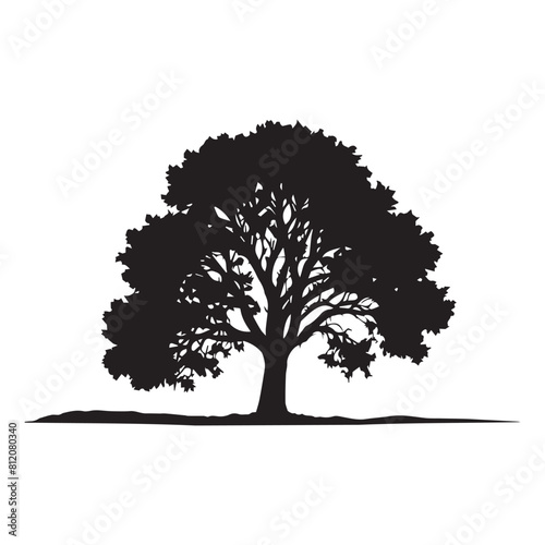 Vector set of plant and tree silhouette