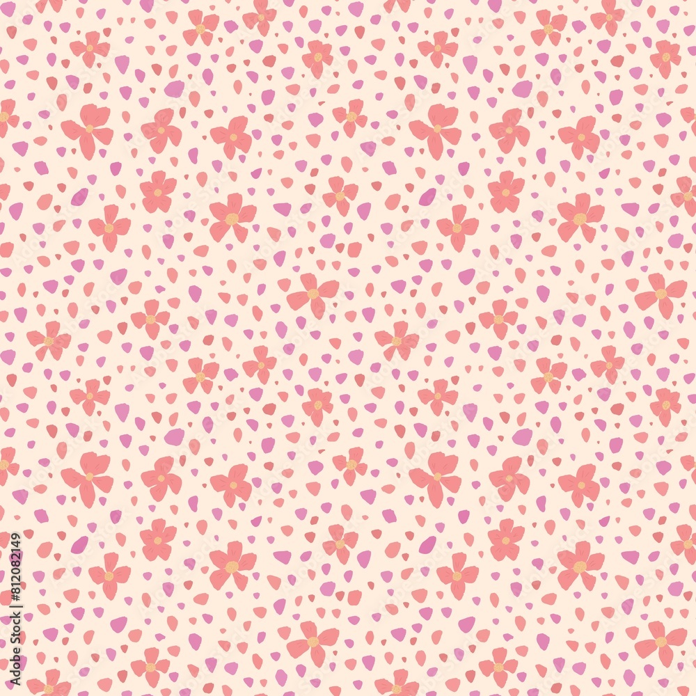 Seamless pattern with summer flowers 