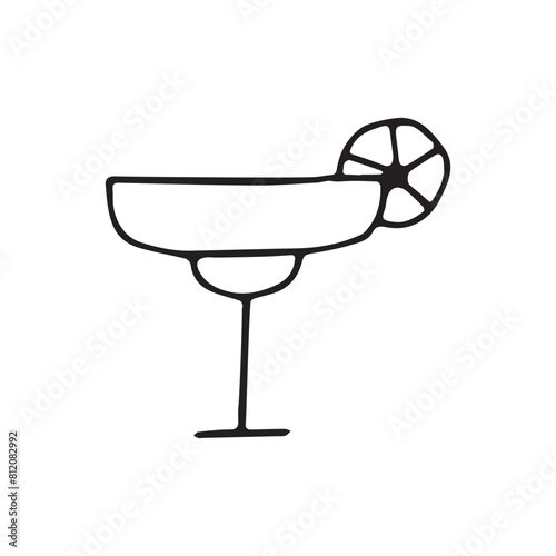 cocktail. drink. drink. alcohol bar. beach bar. doodle drawing. Doodle. vector. on a colored background.black and white. sweet. ice. chilled. the fever is quenching.