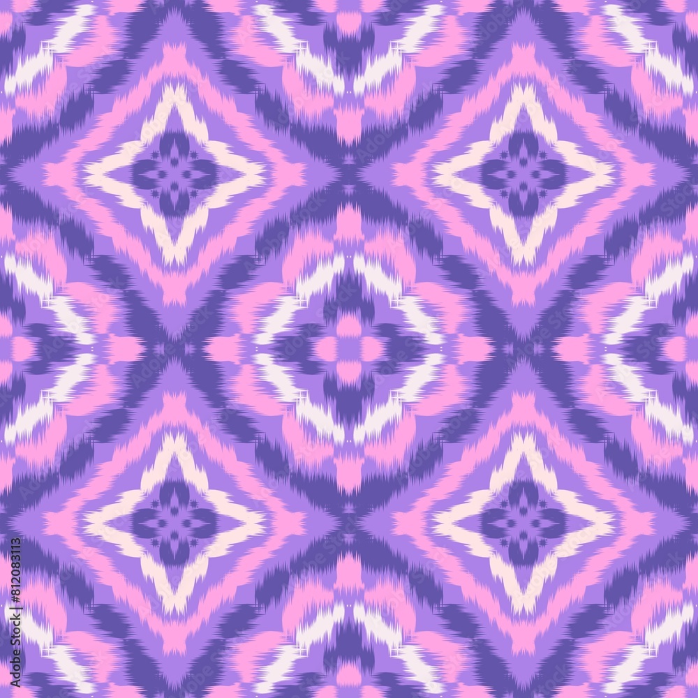 Seamless Ikat ethnic traditional Textile pattern geometric abstract folklore ornament Tribal ethnic illustration background design for print, clothing, scarf Seamless Ikat ethnic traditional Textile pattern geometric abstract folklore ornament Tribal ethnic illustration background design for print, clothing, scarf