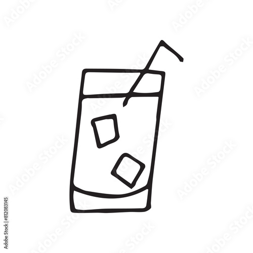 cocktail. drink. drink. alcohol bar. beach bar. doodle drawing. Doodle. vector. on a colored background.black and white. sweet. ice. chilled. the fever is quenching.