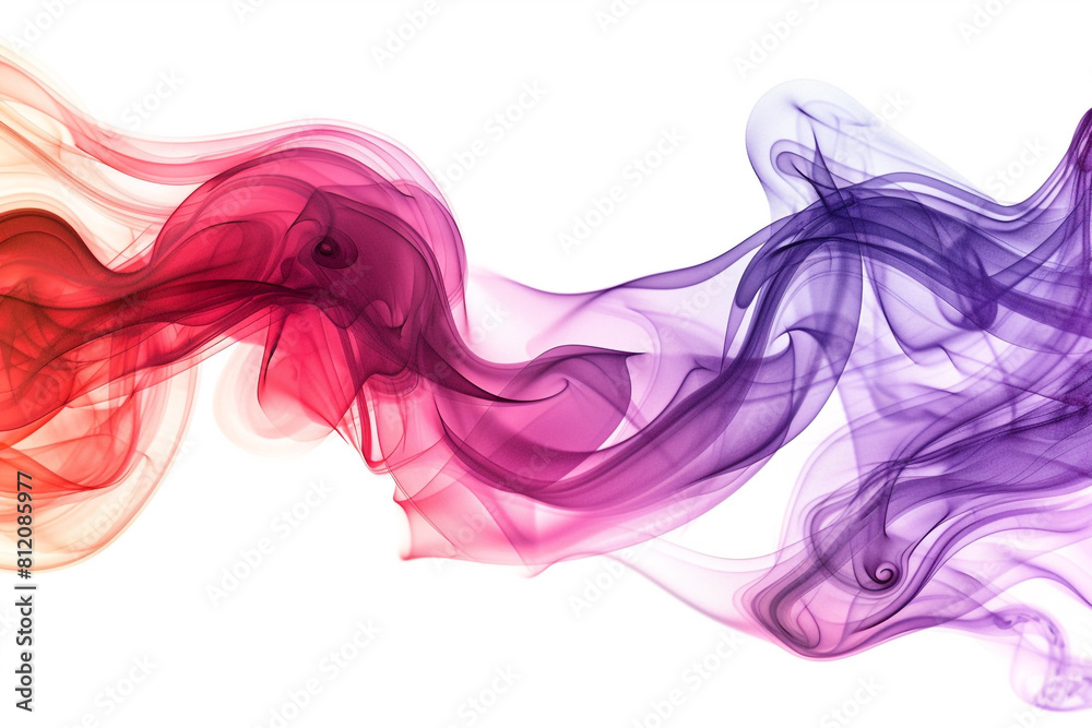 Abstract Swirls of Red and Purple Smoke on White Background Abstract Swirls of Red and Purple Smoke on White Background