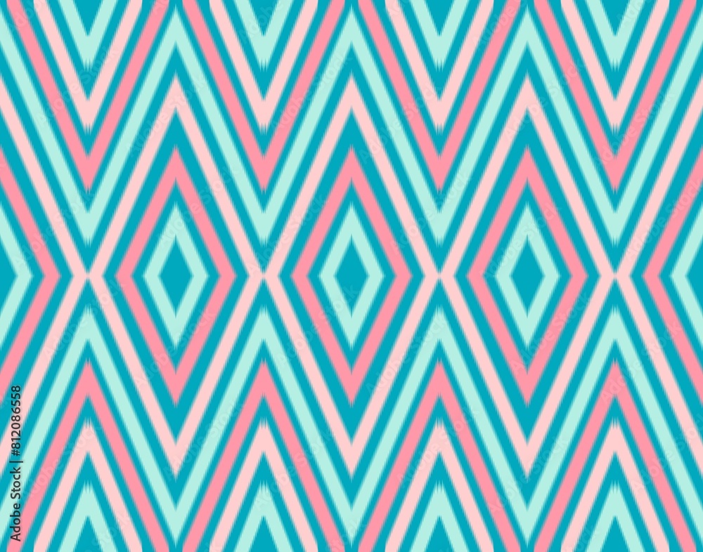 Seamless Ikat ethnic traditional Textile pattern geometric abstract folklore ornament Tribal ethnic illustration background design for print, clothing, scarf Seamless Ikat ethnic traditional Textile pattern geometric abstract folklore ornament Tribal ethnic illustration background design for print, clothing, scarf
