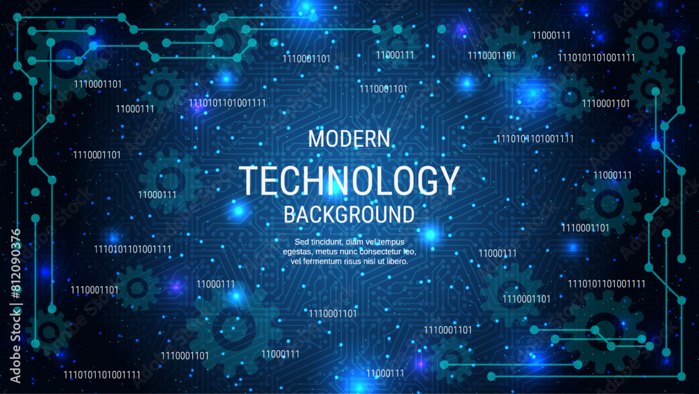 Modern technology style vector background. Design for presentation, slideshow, landing page, flyer, banner, card, booklet
