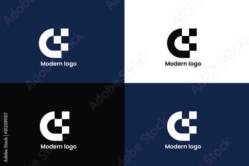 letter c logo, letter d logo, letter cd logo, letter cc geometric logo, logomark