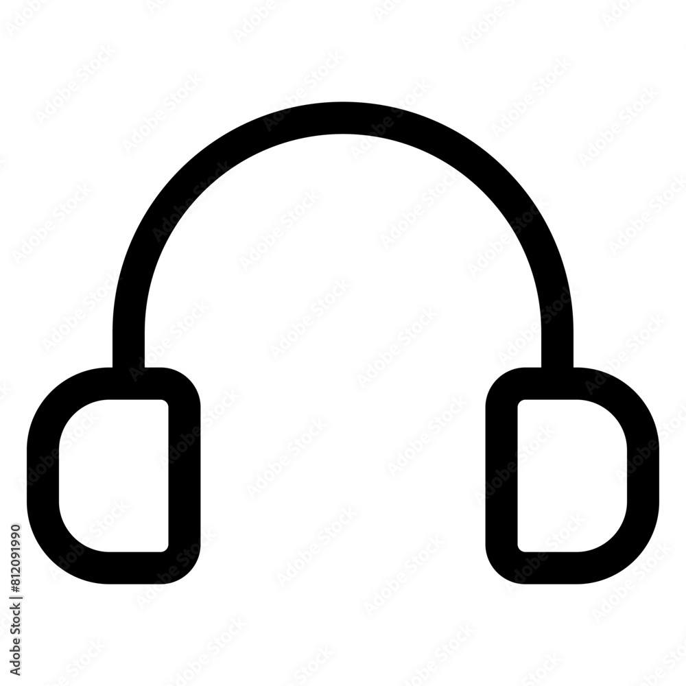headphone line icon isolated on white background headphone line icon isolated on white background