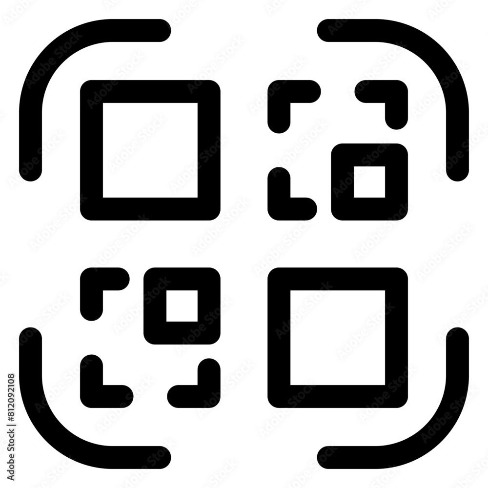 qr code line icon isolated on white background