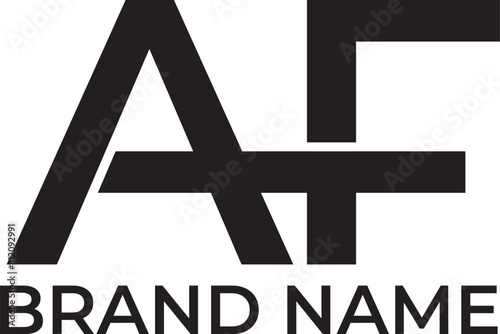 alphabet letter af, atf logo design