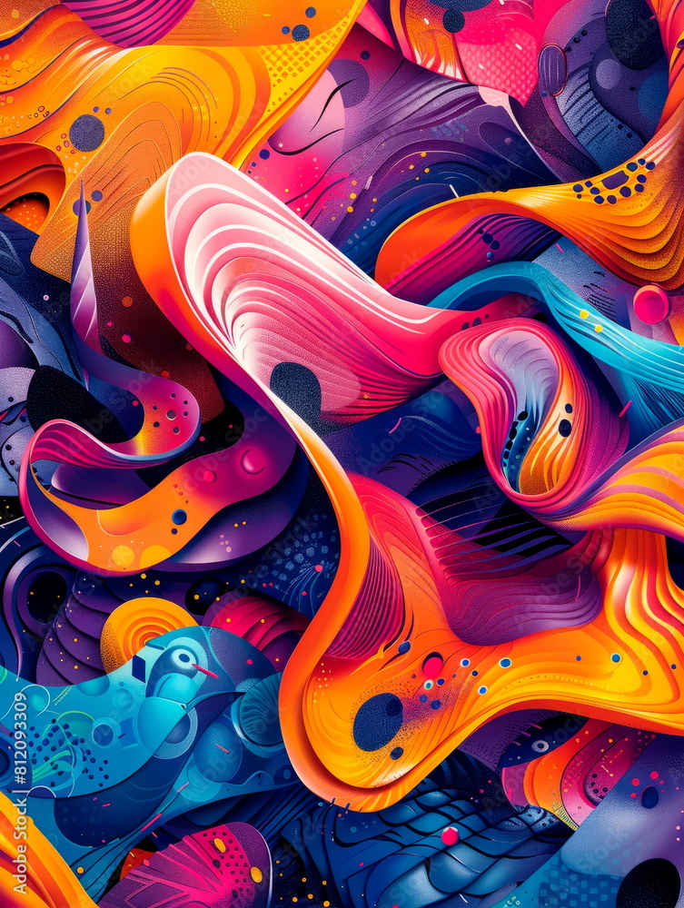 Obraz premium A background funky patterns, combining various shapes and colors