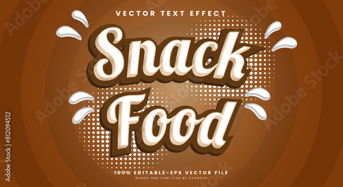 Snack Food editable text effect template with abstract background style
