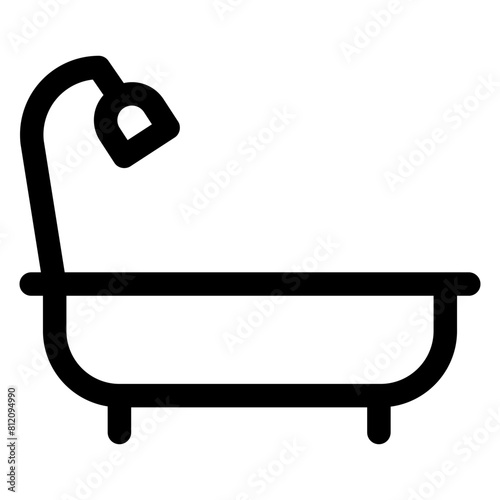bath line icon isolated on white background