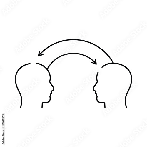 linear human heads like empathy icon. concept of support therapy or psychoanalysis and sympathy for people. flat stroke minimal care logotype graphic
