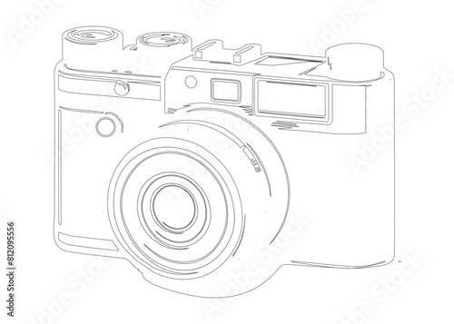 vintage style vector illustration of a camera