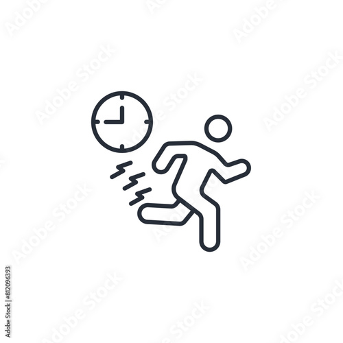 late icon. vector.Editable stroke.linear style sign for use web design,logo.Symbol illustration.