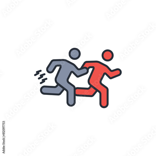 Runner icon. vector.Editable stroke.linear style sign for use web design,logo.Symbol illustration.