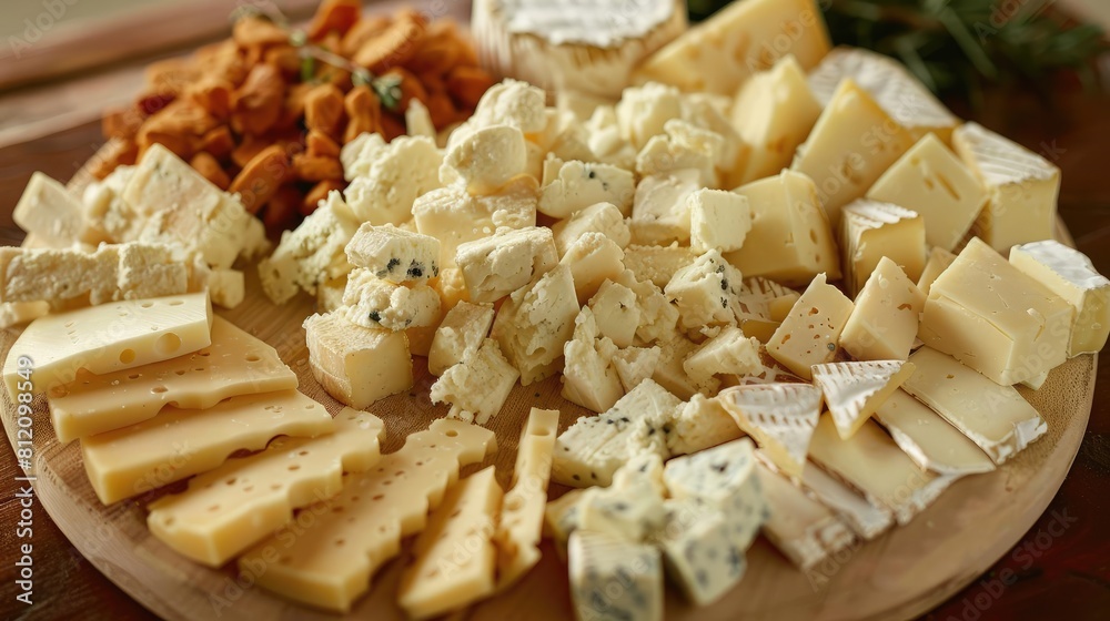 A cheese platter with various Italian cheeses like mozzarella, parmesan, and gorgonzola A cheese platter with various Italian cheeses like mozzarella, parmesan, and gorgonzola
