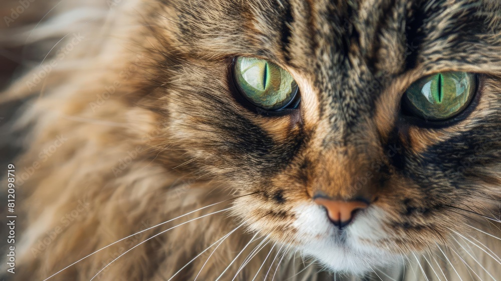 A closeup of a fluffy cat with big, expressive eyes A closeup of a fluffy cat with big, expressive eyes