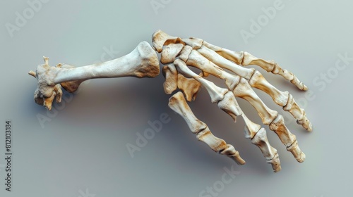 Real bones of a real hand of a real monkey.