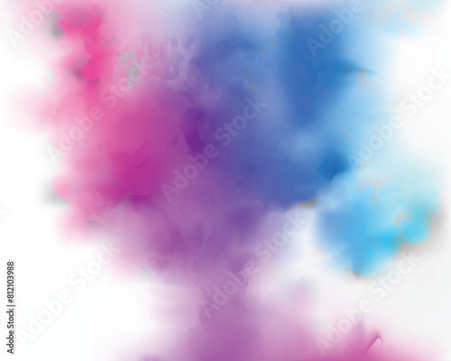 blue and red watercolor strokes painting, blending perfectly between warm and cold tone.