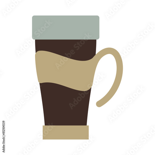 Hot and cold coffee beverage. Different types of drinks set. Espresso, americano cup, cappuccino and latte in paper mug, iced macchiato in glass. Flat vector illustrations isolated on white background