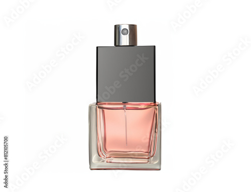 Pink Perfume Bottle Isolated on White Isolated