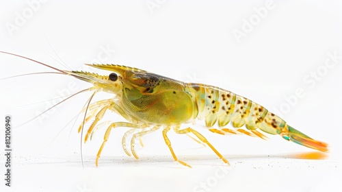 Freshwater crayfish isolated on white background.