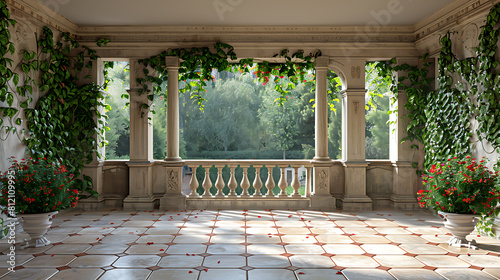 Background from the balcony to the waterfall