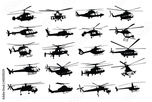 The set of helicopter silhouettes.
