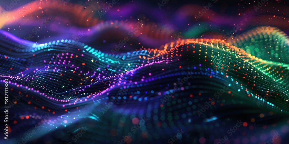 Abstract colorful particle technology background