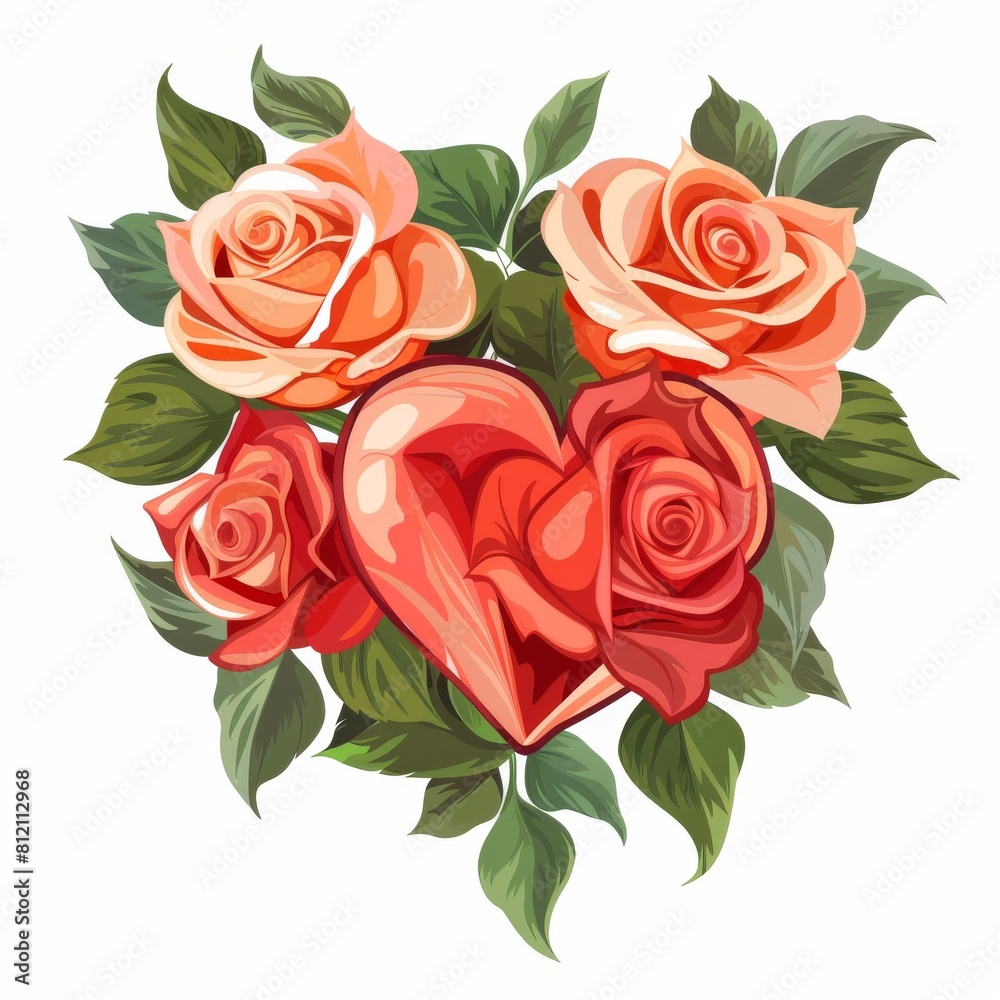 Bouquet of Roses Shaped Like a Heart