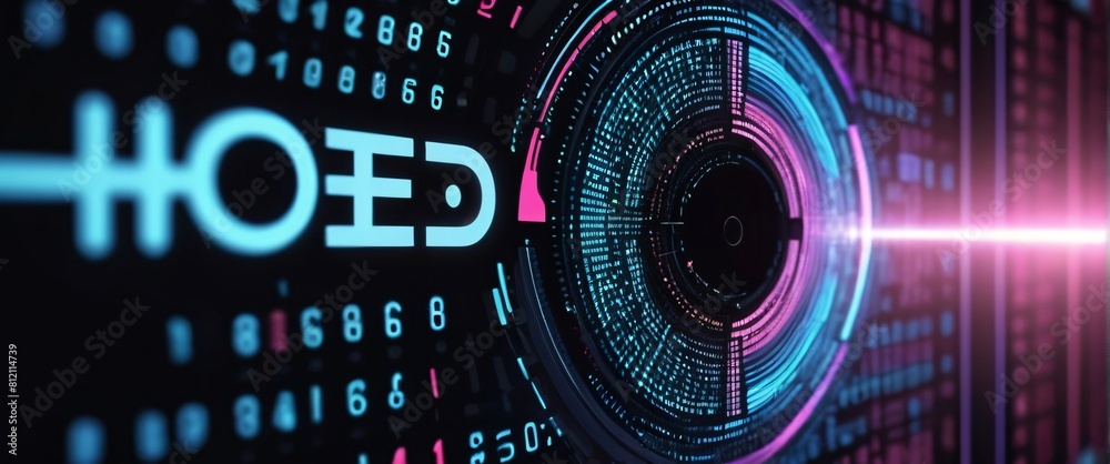 An abstract digital background with binary code and AI algorithms running in the background An abstract digital background with binary code and AI algorithms running in the background