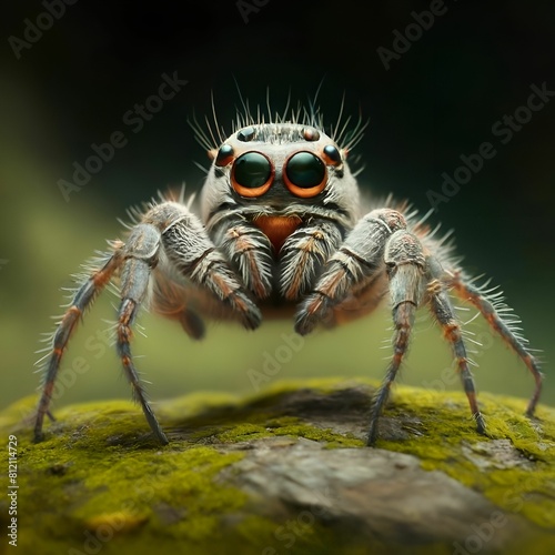 Pictures of spiders, jumping spiders, spiders with hair that look strange.