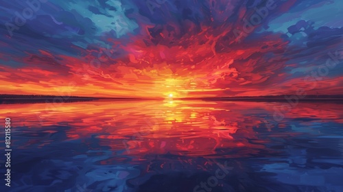 Stunning Sunset Reflections On A Calm Lake