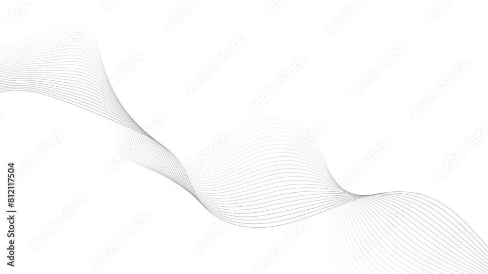 Modern abstract white wave digital geometric Technology, data science frequency gradient lines on transparent background. Undulate Grey Wave Swirl, frequency sound wave, twisted curve lines with blend