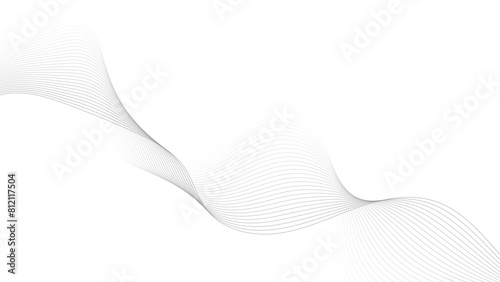 Modern abstract white wave digital geometric Technology, data science frequency gradient lines on transparent background. Undulate Grey Wave Swirl, frequency sound wave, twisted curve lines with blend
