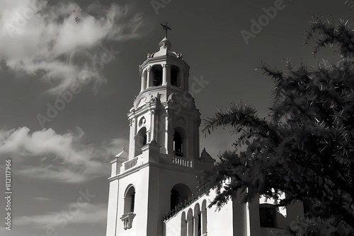 San Diego State University bell tower. San Diego State University administration building containing the iconic bell tower; portrait orientation

