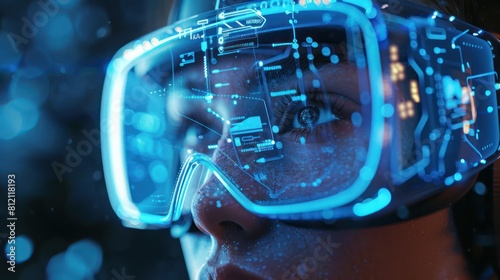 Wallpaper Mural The photo shows a person wearing a virtual reality headset Torontodigital.ca